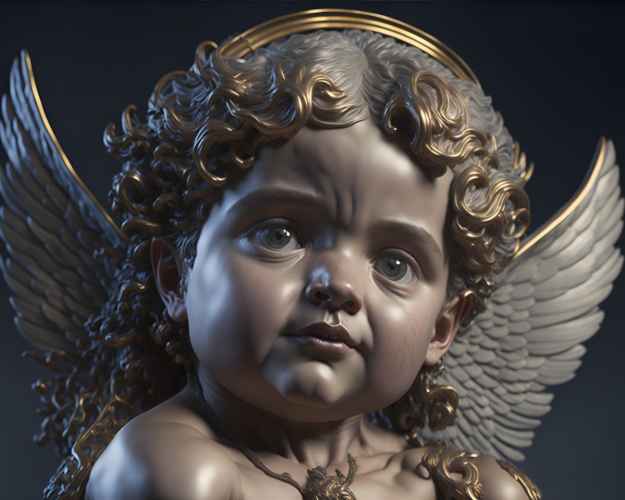 Красивая статуэтка купидона крупным планом