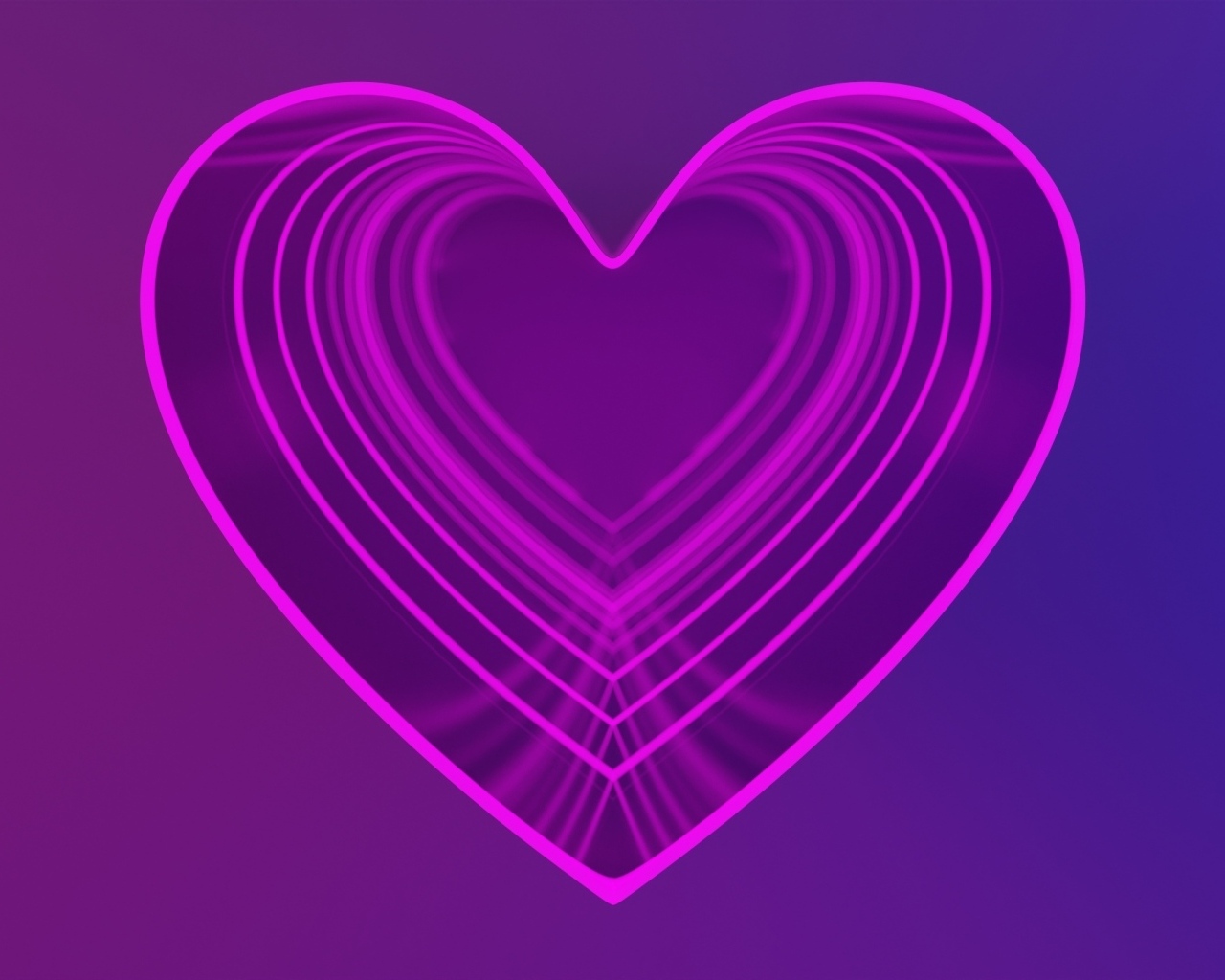 Розовое сердце на фиолетовом фоне