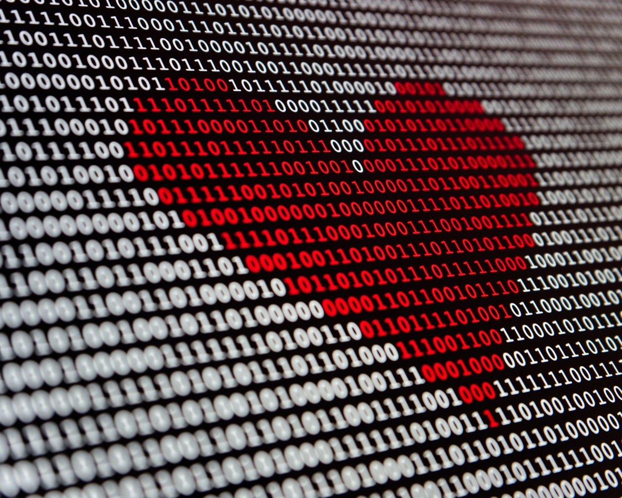 Красное сердце в числовом коде