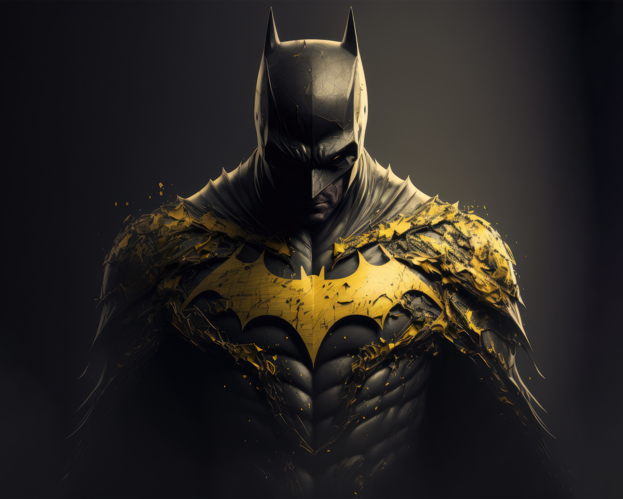 Бэтмен с золотым рисунком на груди