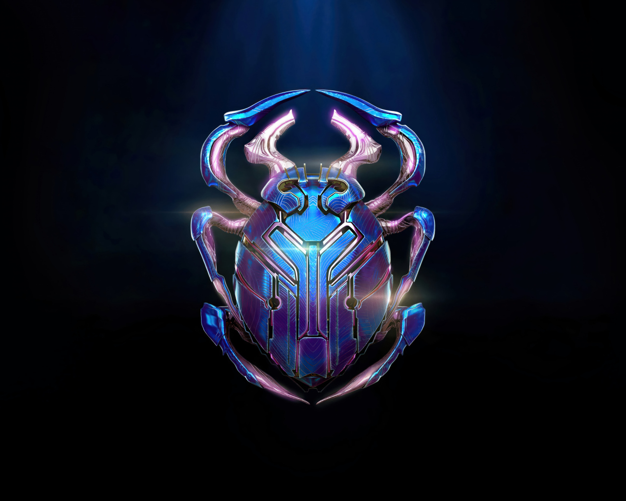 Логотип нового фильма Синий Жук на черном фоне