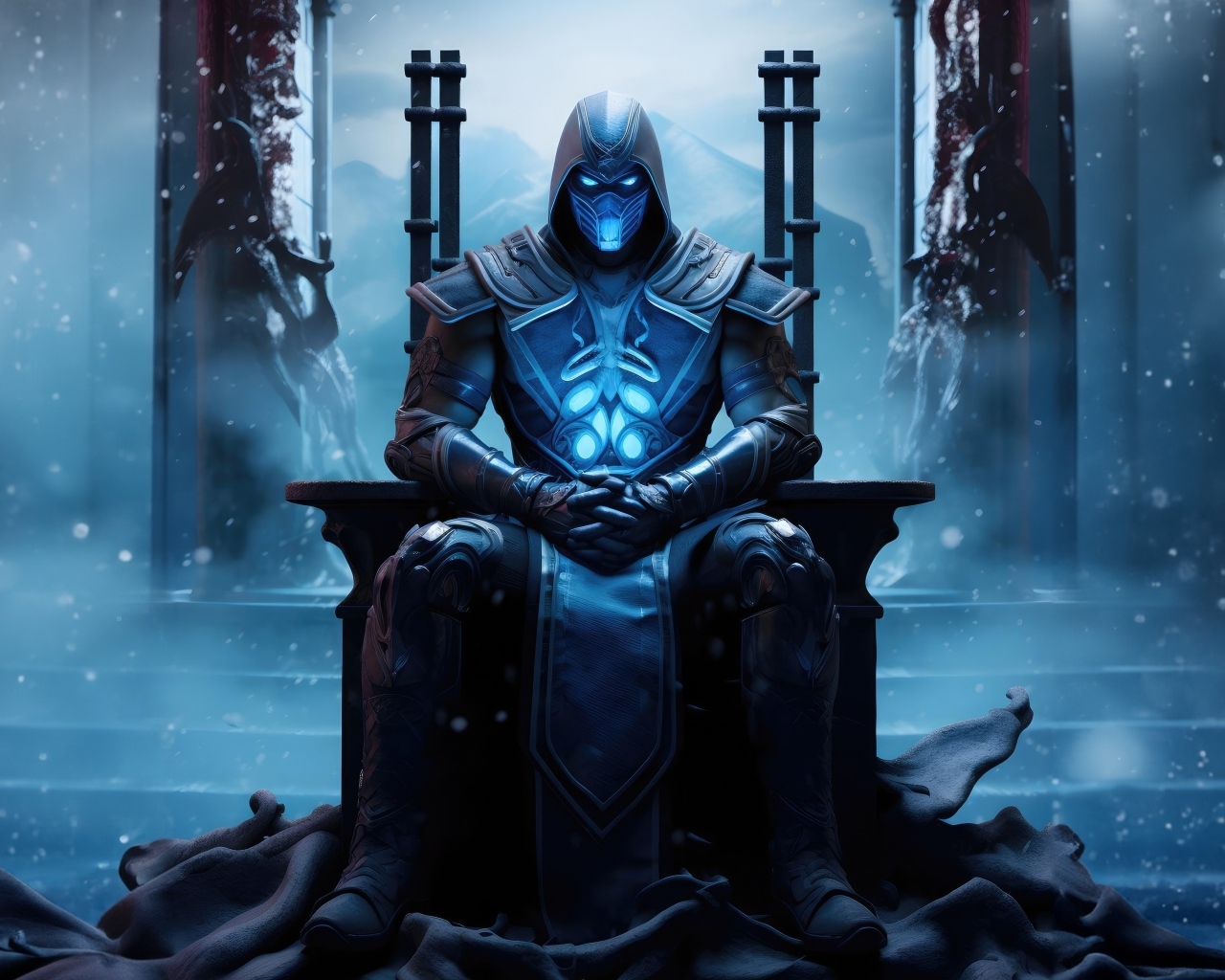 Мастер Саб-Зиро сидит на троне