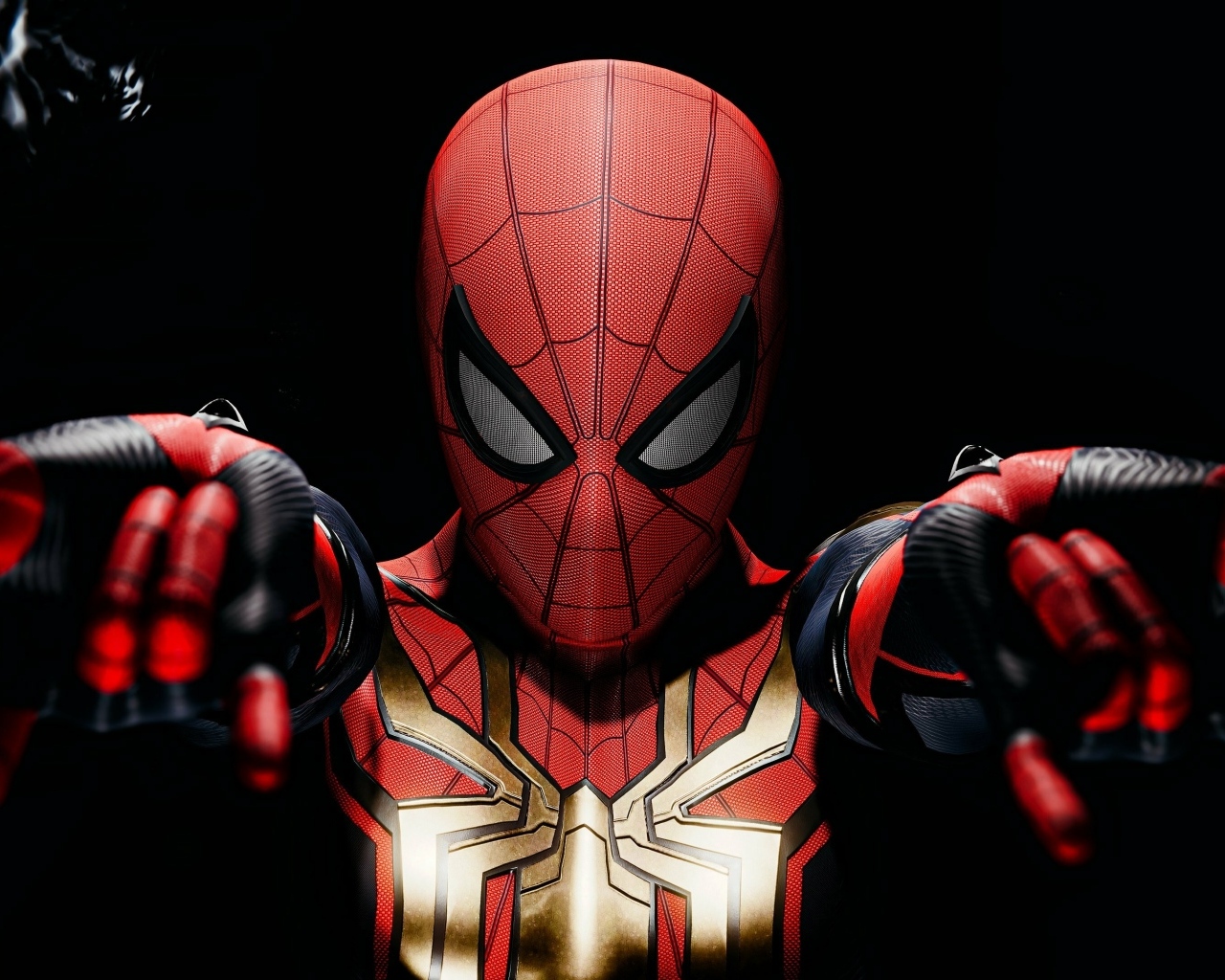 Человек паук на черном фоне