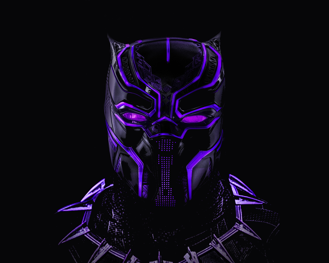 Супергерой Черная пантера на черном фоне