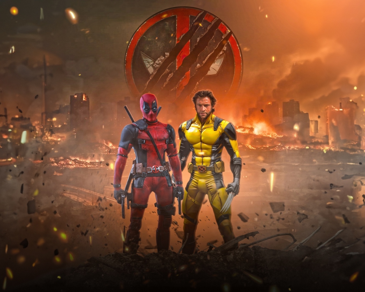 Два супергероя Дэдпул и Росомаха