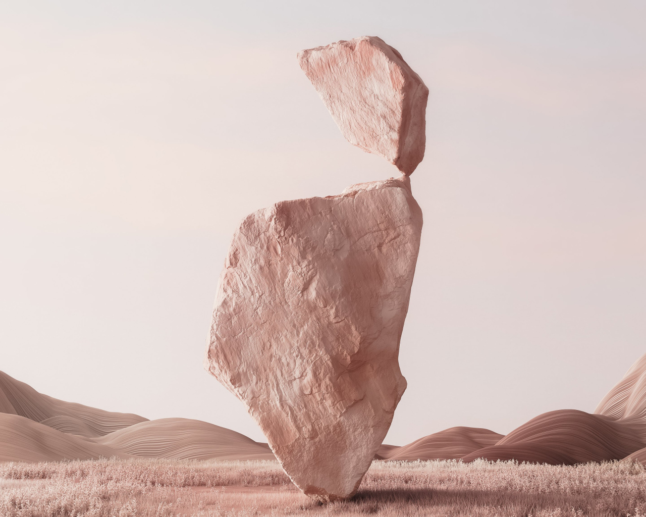 Большой камень раскололся на две части