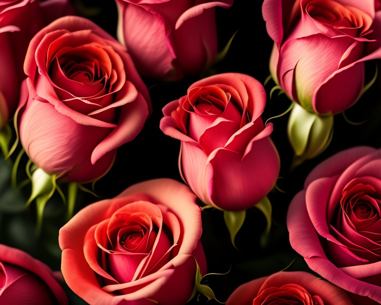 Большие английские розы крупным планом