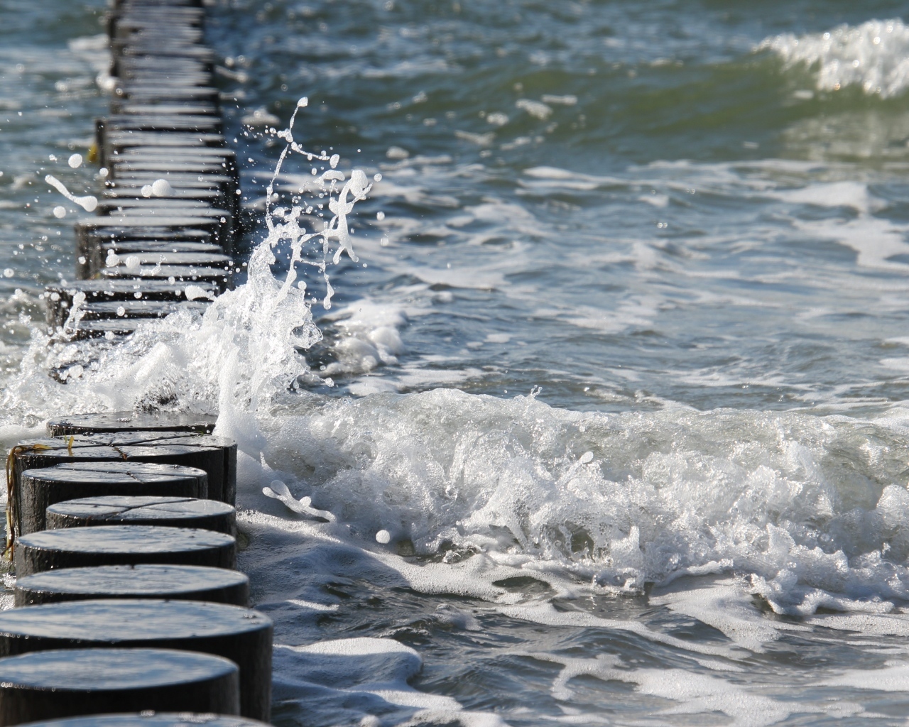 Красивая морская пена у берега крупным планом