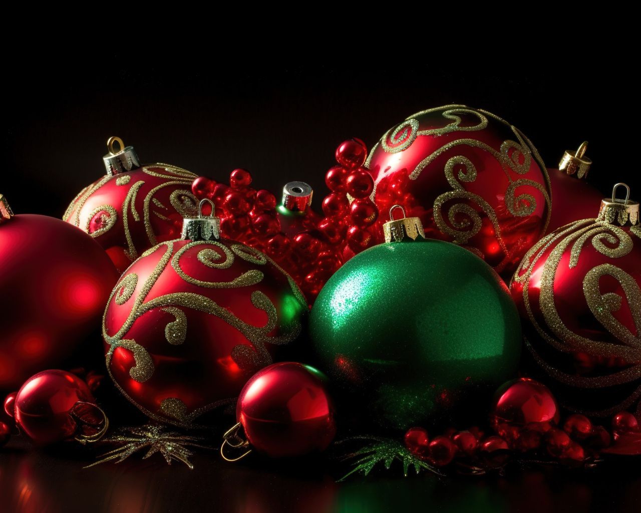 Красивые круглые новогодние шарики