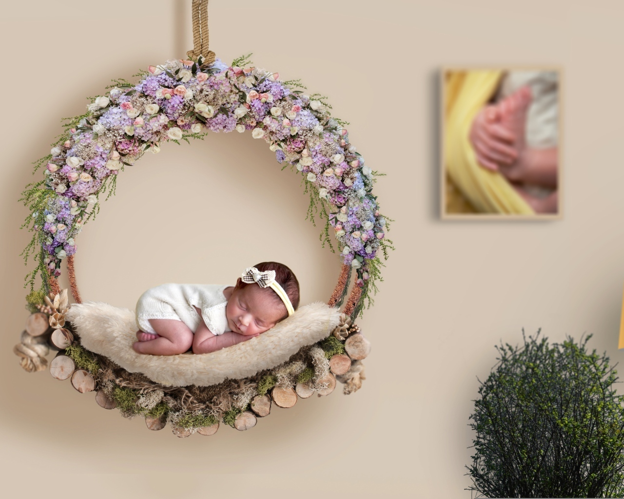 Красивая фотосессия новорожденного ребенка