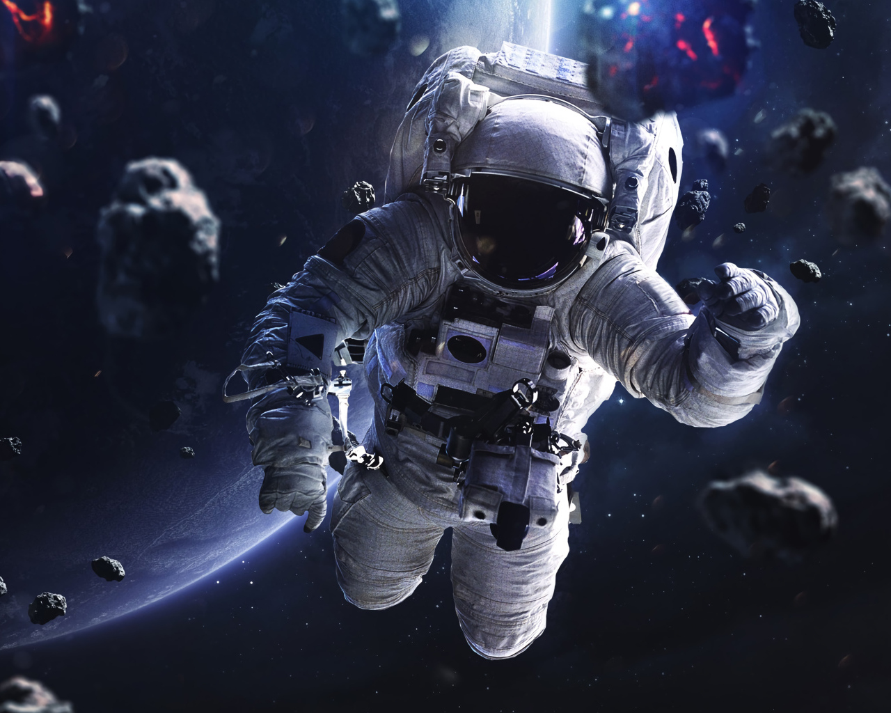 Астронавт попал в метеоритный дождь