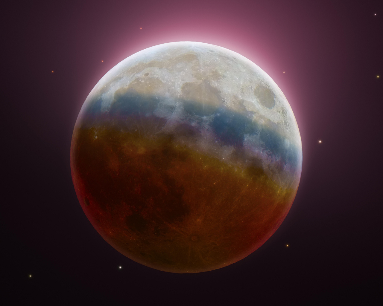 Большая луна на коричневом фоне