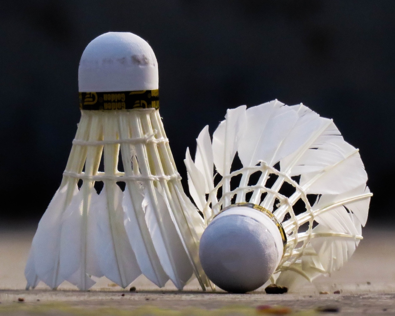 Два белых воланчика для игры в бадминтон