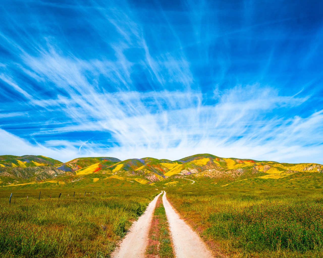 Красивое голубое небо над национальным парком, США