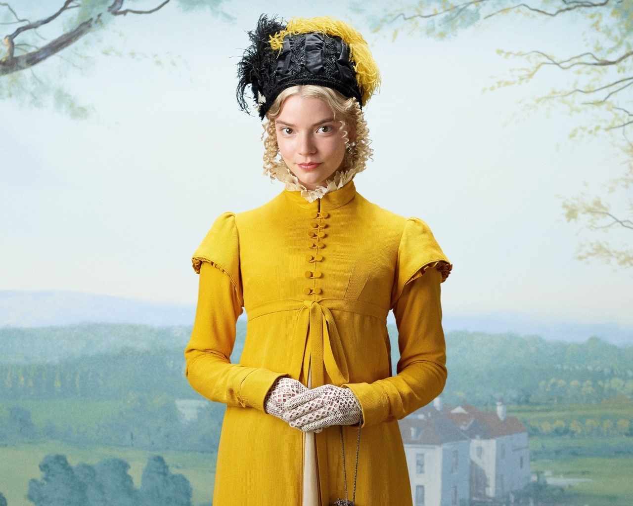 Актриса Аня Тейлор-Джой в желтом наряде