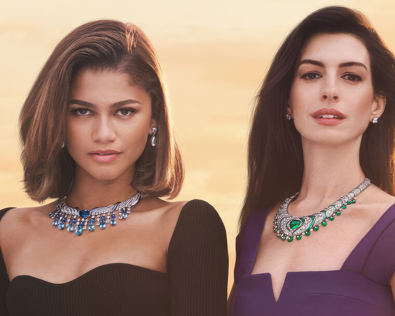 Красивые актрисы Зендая и Энн Хэтэуэй