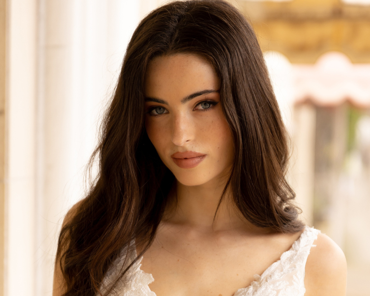 Красивая брюнетка, актриса Рени Мерден