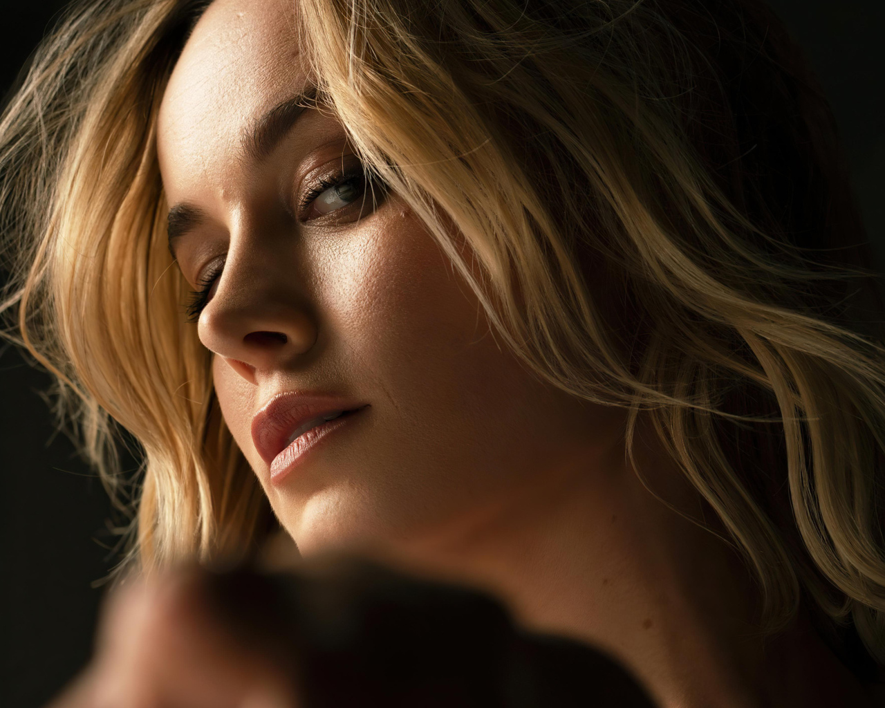 Лицо актрисы Бри Ларсон крупным планом