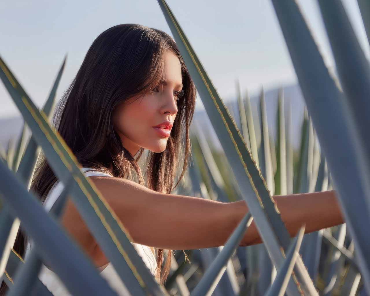 Милая актриса Эйса Гонсалес в зарослях