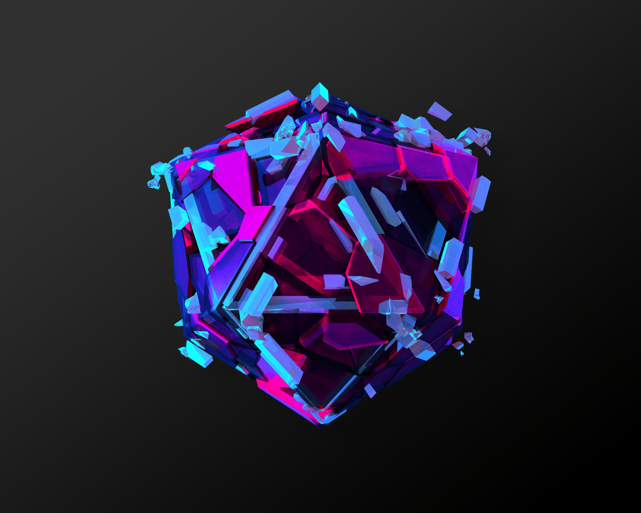 Абстрактный арт объект на черном фоне