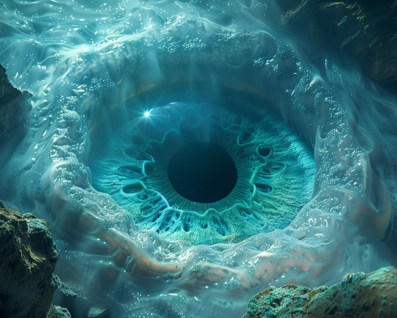 Абстрактный глаз под водой