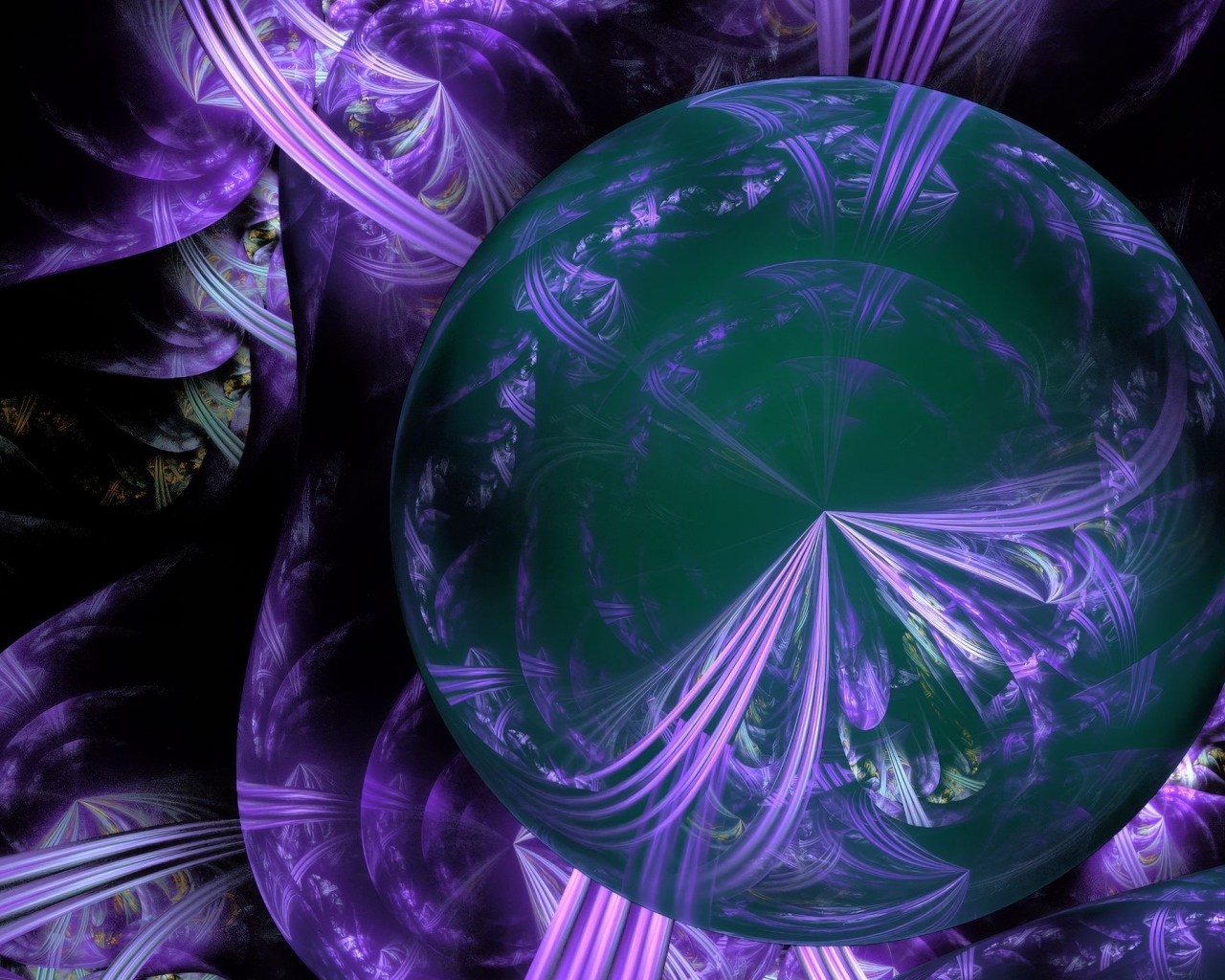 Шар на необычном фиолетовом фоне