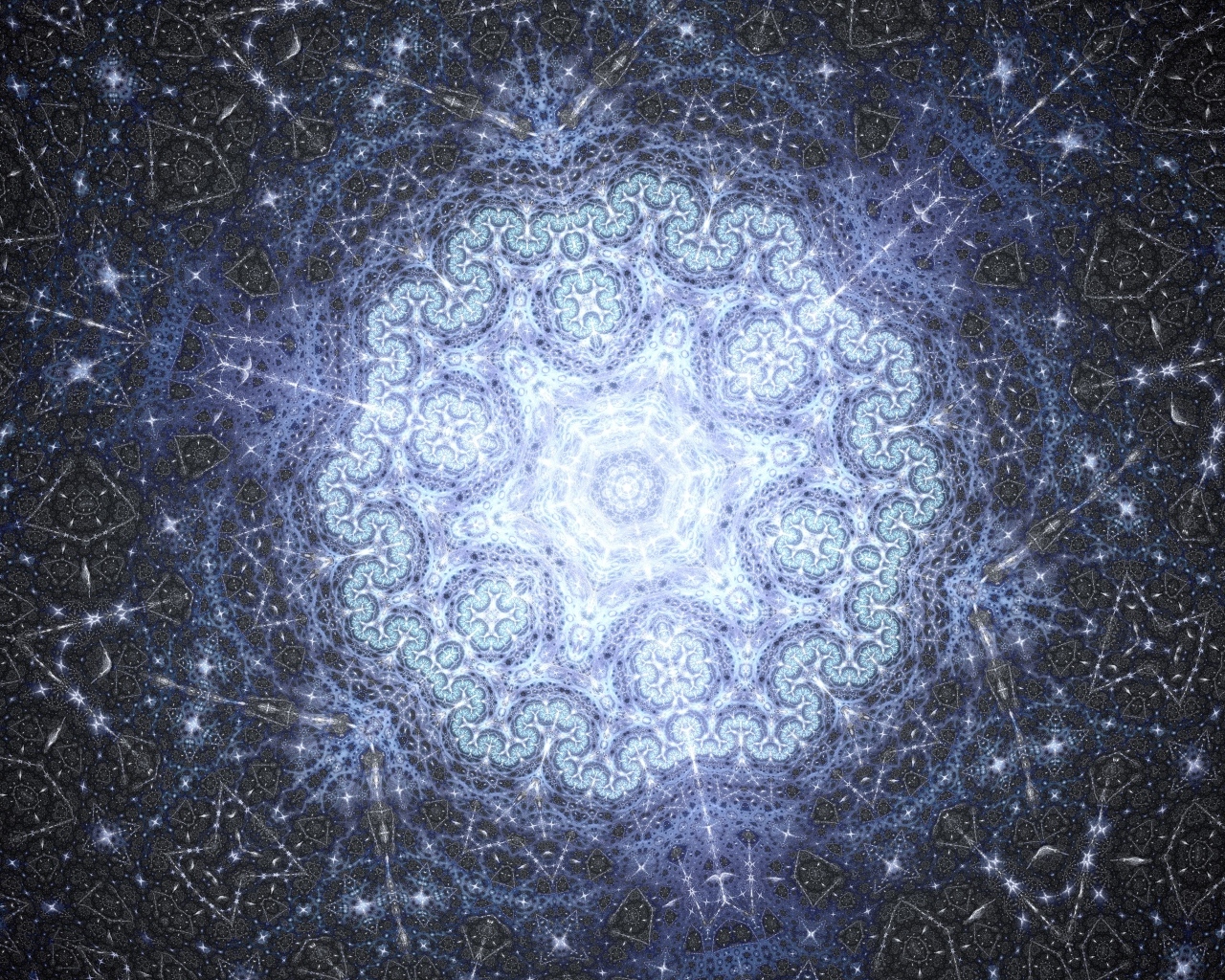 Красивый неоновый фрактальный узор 