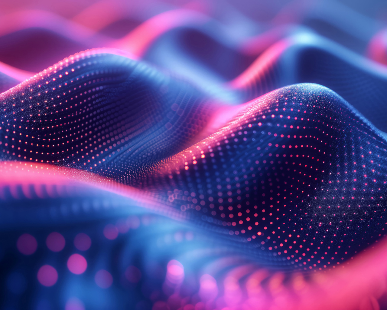 Черные абстрактные волны в розовых точках