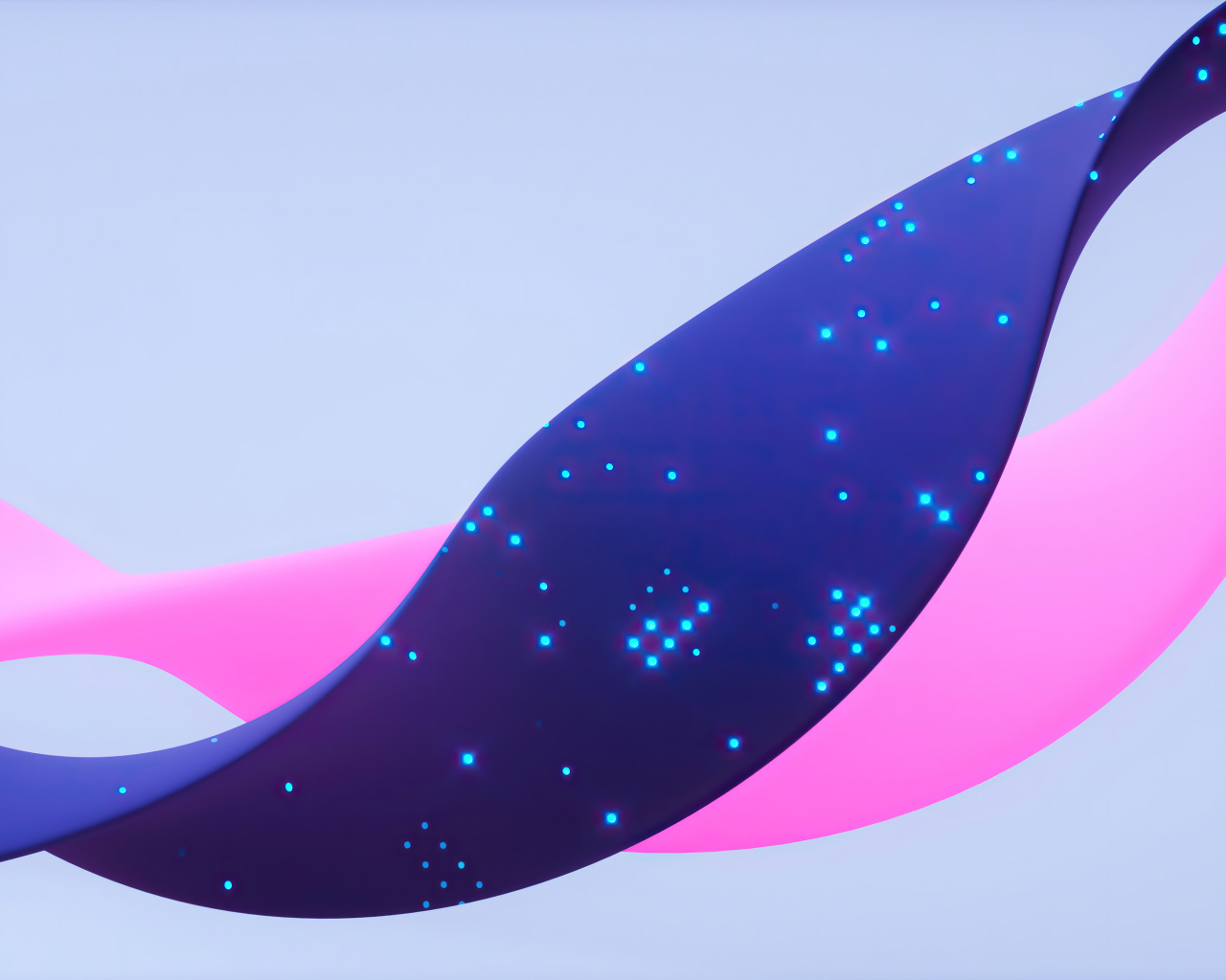 Синяя и розовая абстрактные ленты на сером фоне