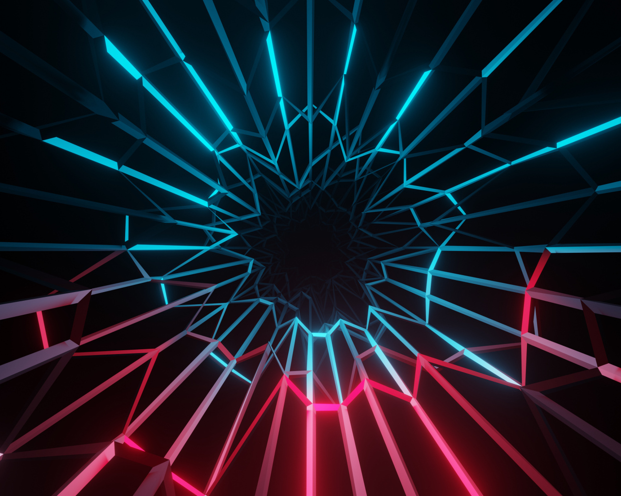 Голубой и розовый фрактальный узор 