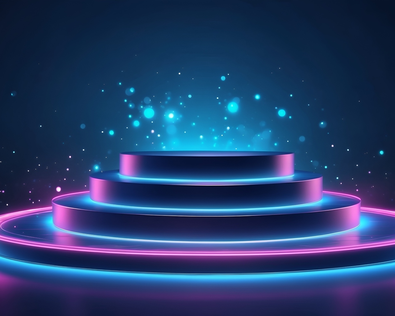 Созданный неоновый подиум 3д графика