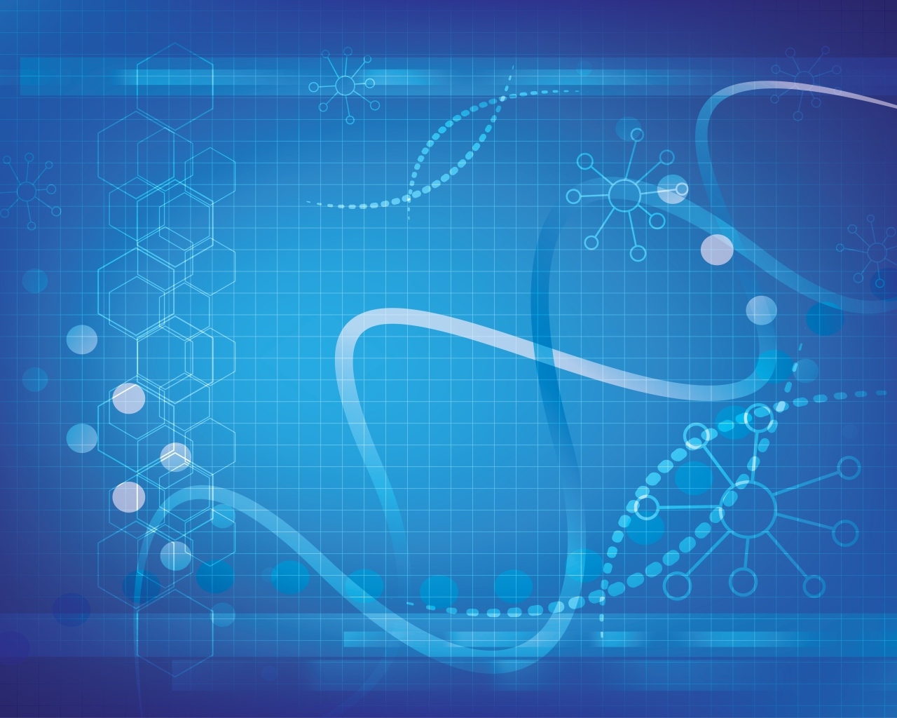 Спираль ДНК с бактериями на голубом фоне