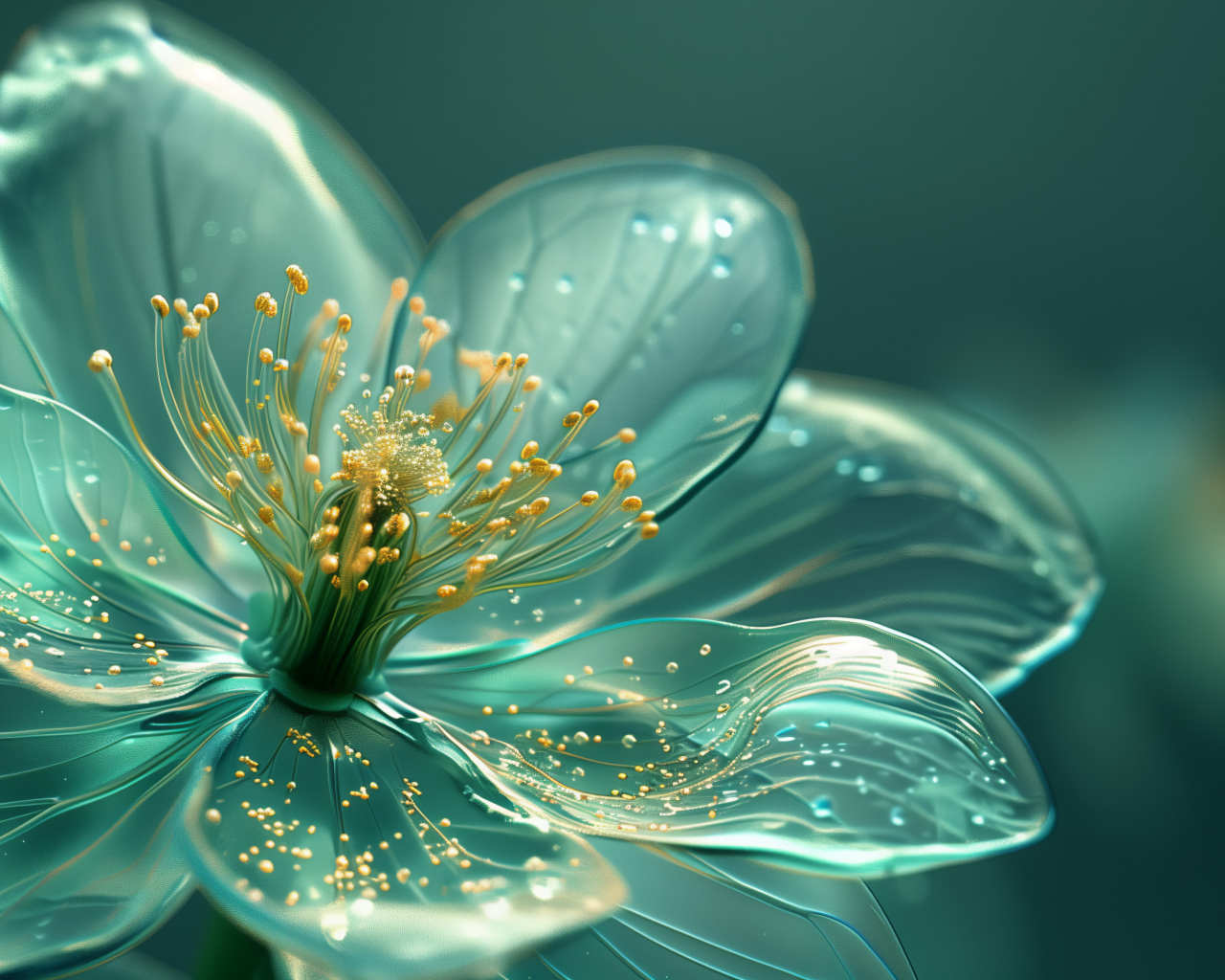 Фантастический голубой 3д цветок