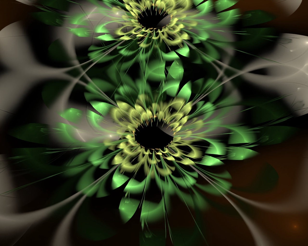 Цветочный зеленый абстрактный узор  