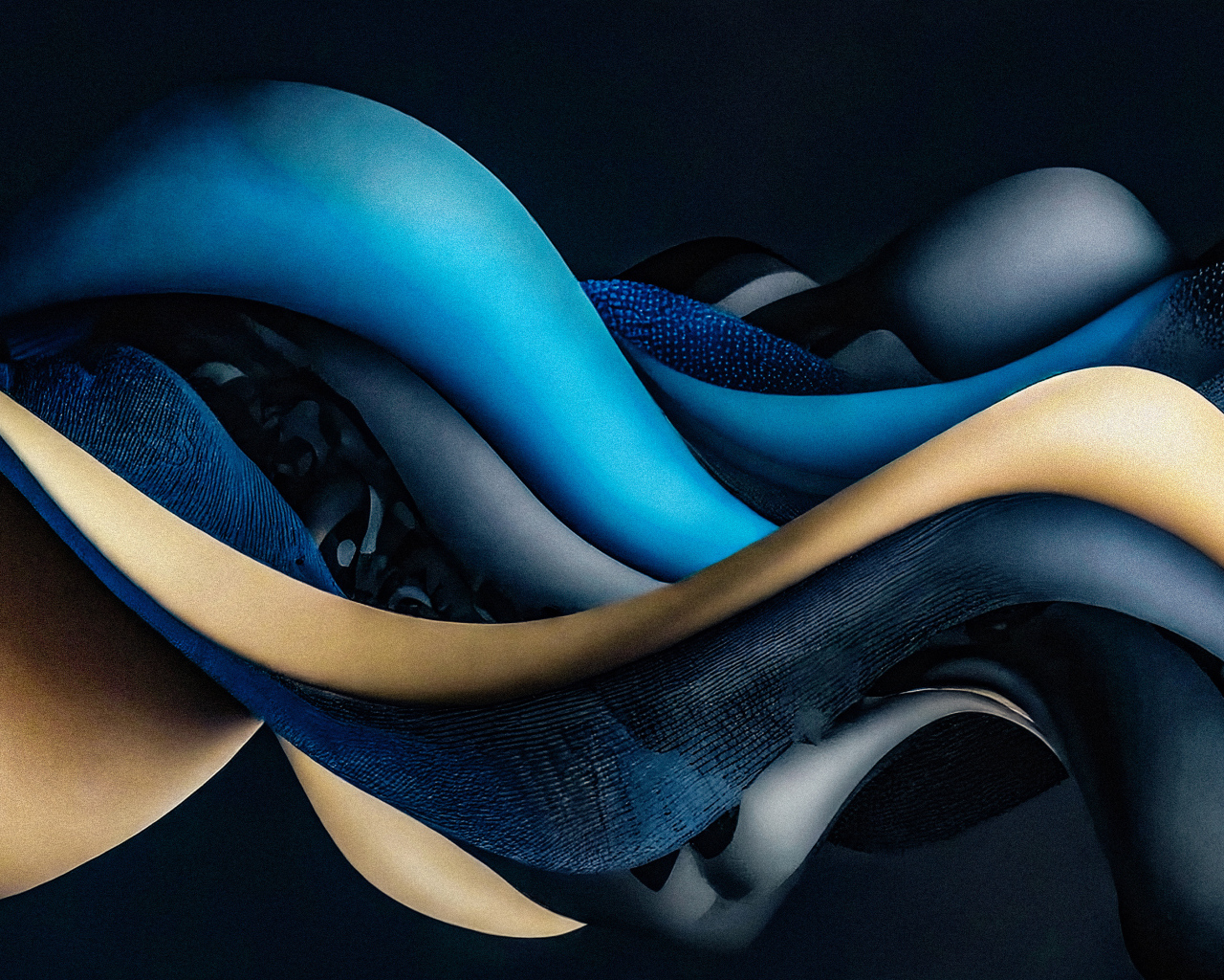 Разноцветные переплетенные абстрактные волны