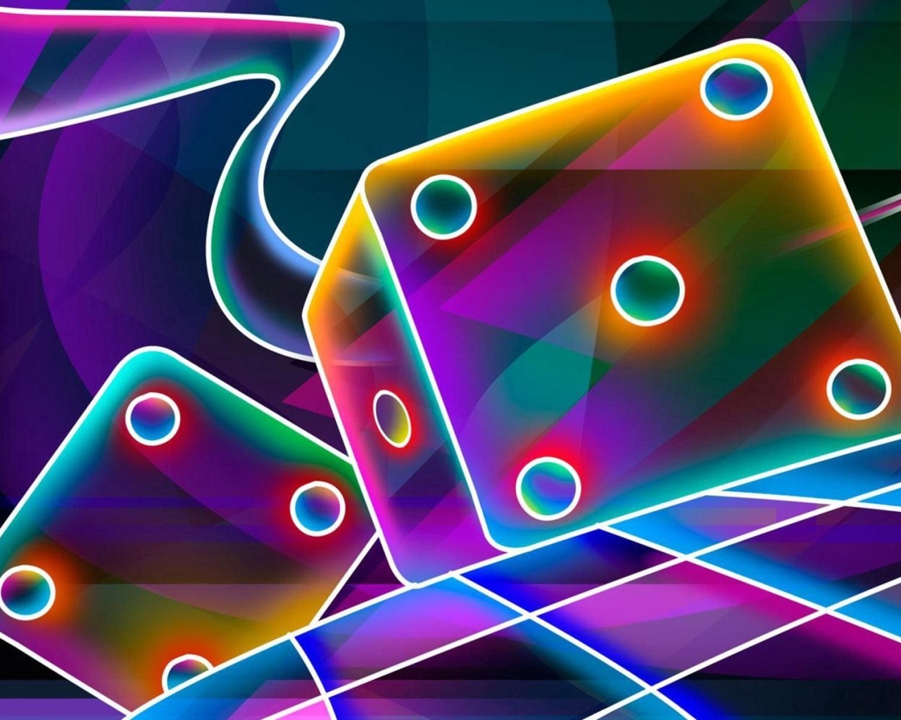 Неоновые 3д кости крупным планом