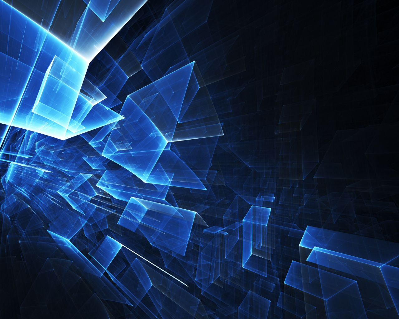 Неоновые геометрические фигуры на черном фоне