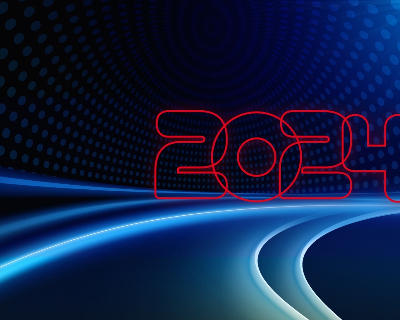 Цифры 2024 на синем фоне