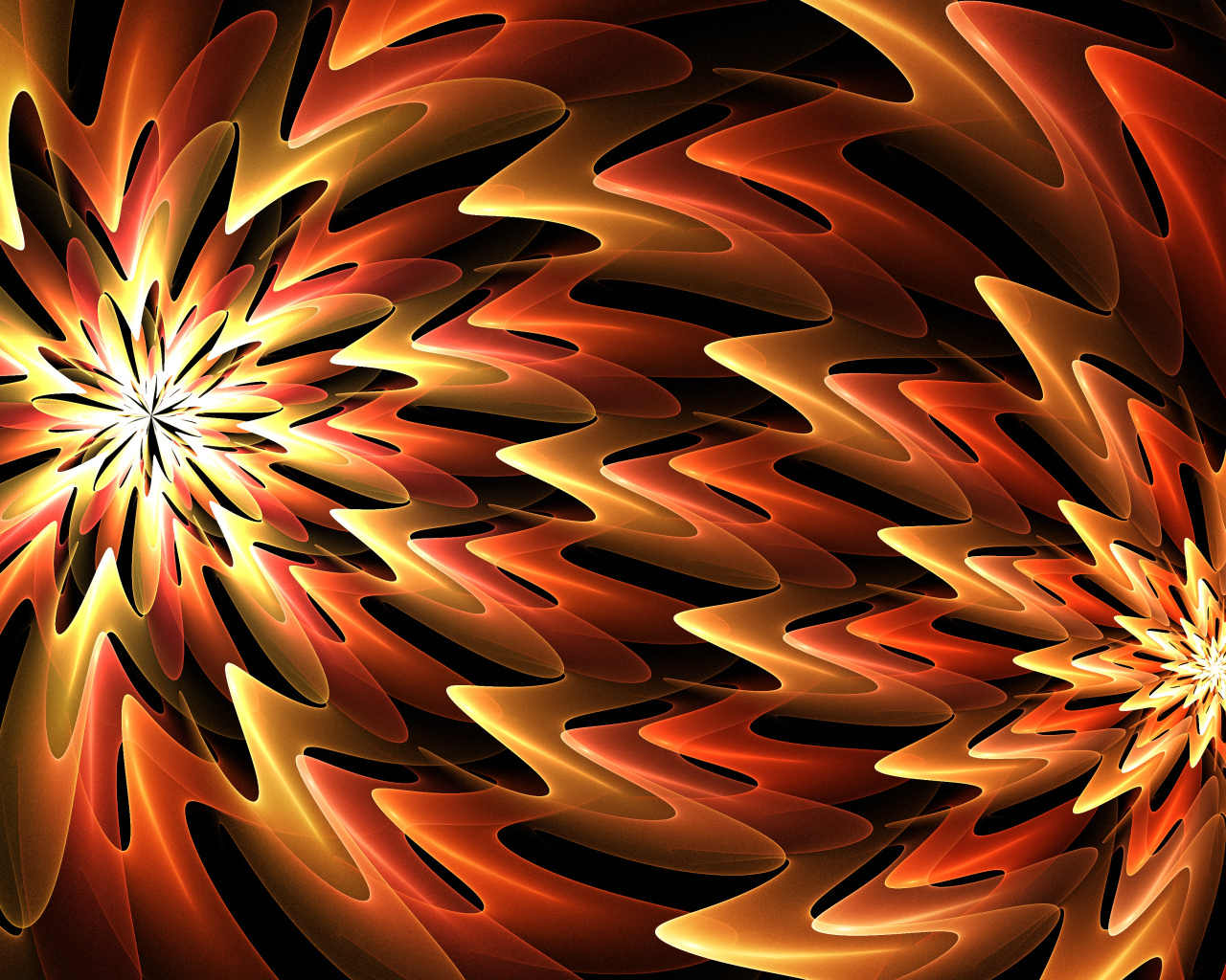 Оранжевые цветочные абстрактные фигуры 