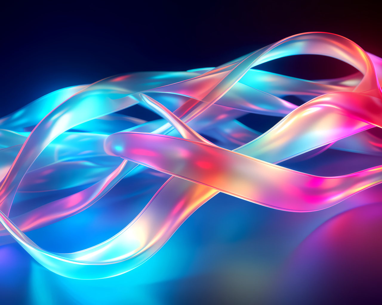 Розовые и голубые абстрактные волны на синем фоне