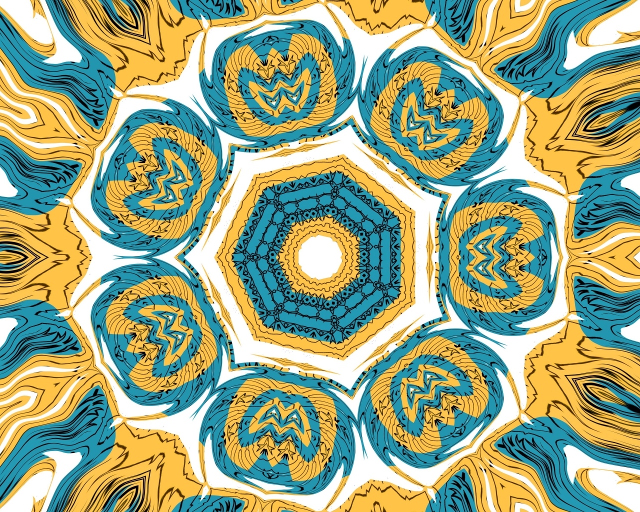 Желто-голубой абстрактный узор 