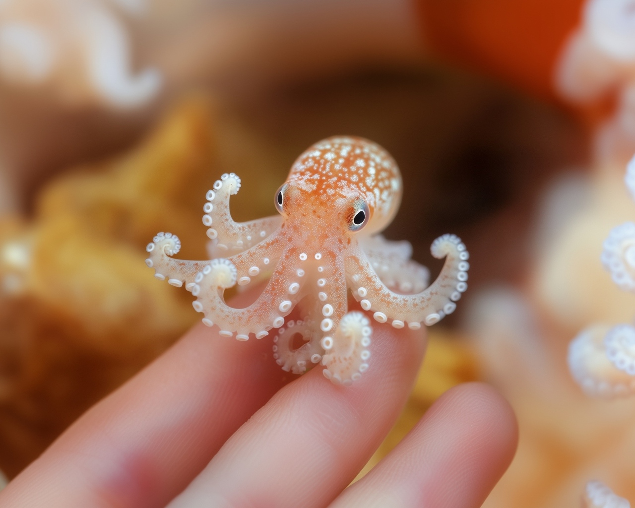 Маленький осьминог на руке
