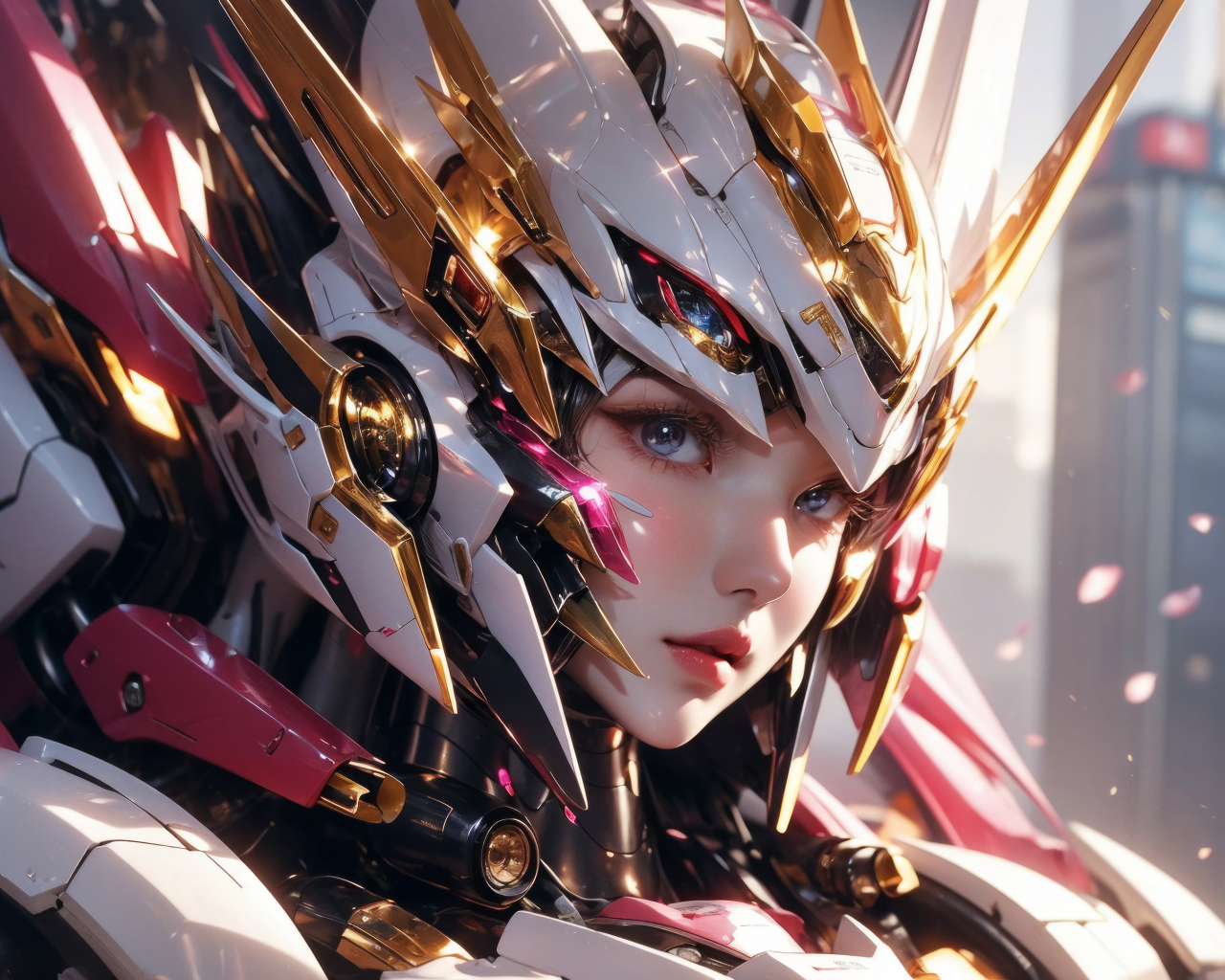 Аниме девушка в костюме робота