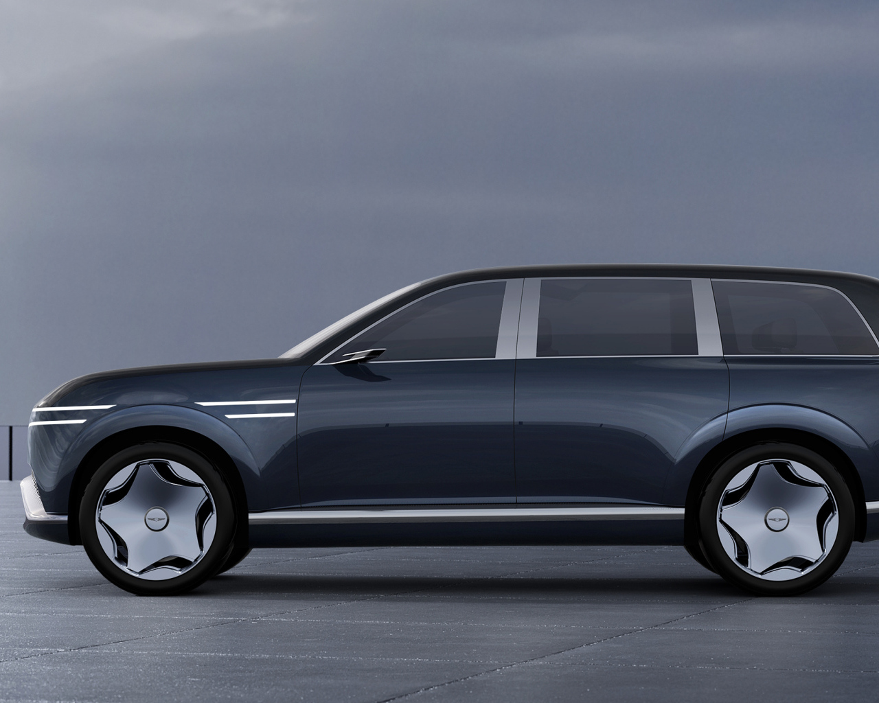 Вид сбоку на автомобиль Genesis Neolun Concept 2024 года