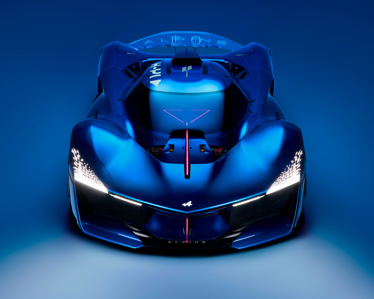 Вид сверху на автомобиль Alpine Alpenglow Hy4 2024 года