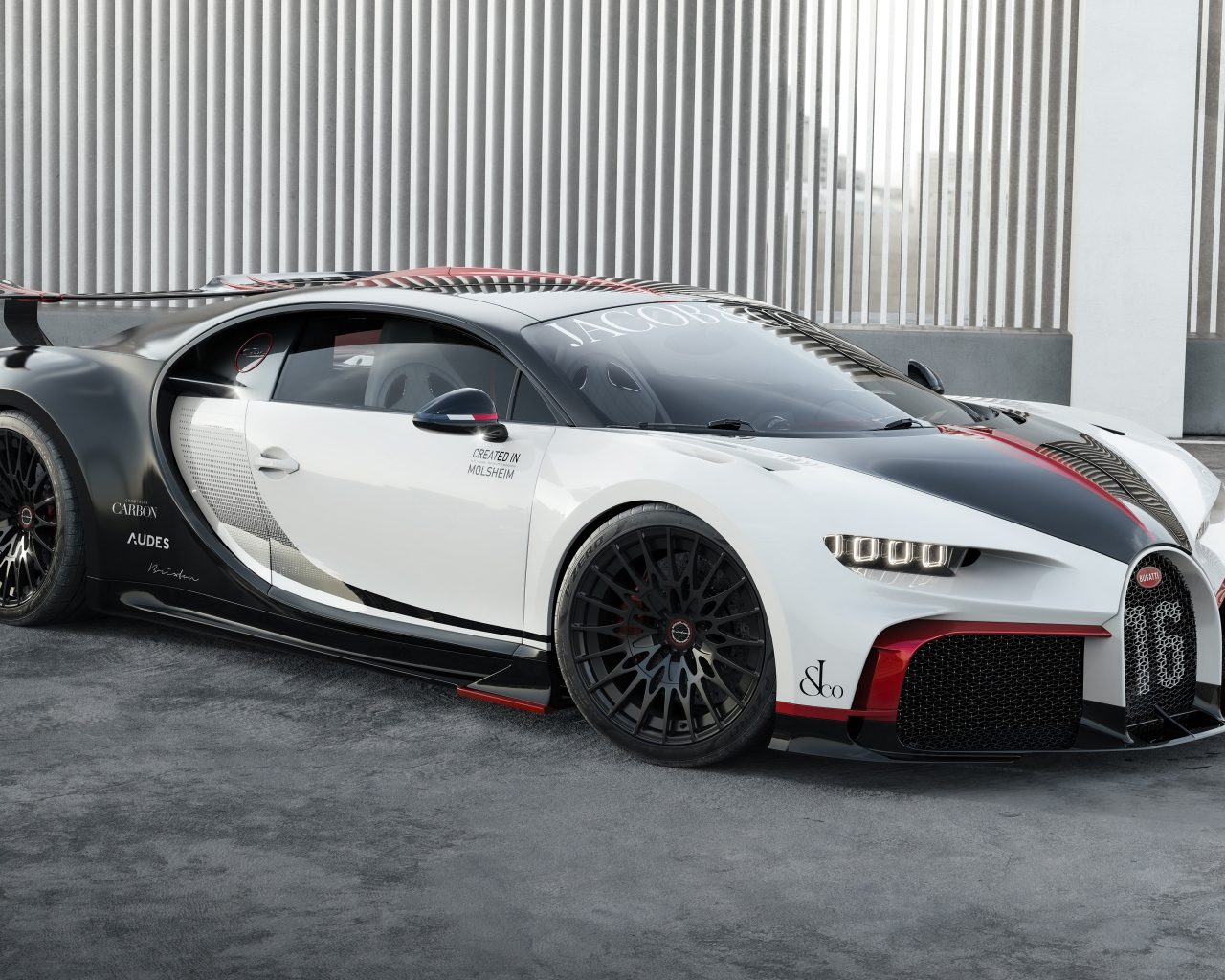 Дорогой спортивный автомобиль Bugatti Chiron CGI