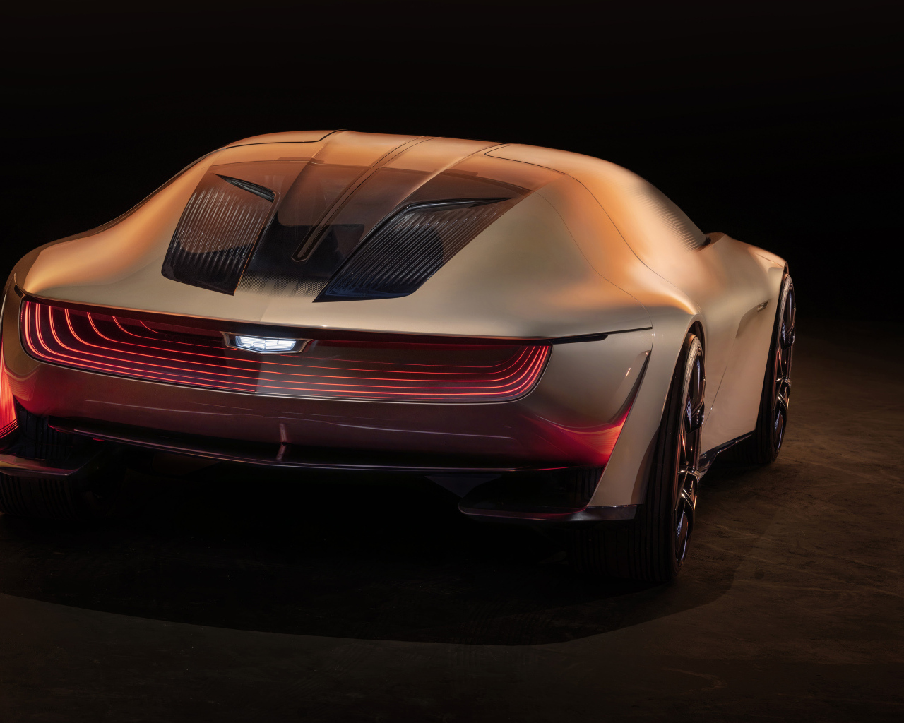 Автомобиль Cadillac Opulent Velocity Concept 2024 года вид сзади