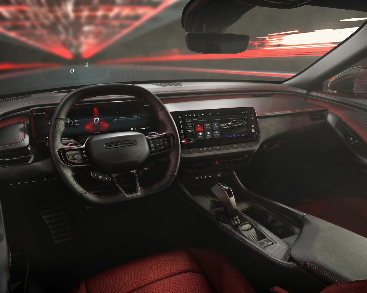 Черный кожаный салон автомобиля Dodge Charger Daytona Scat Pack 2024 года