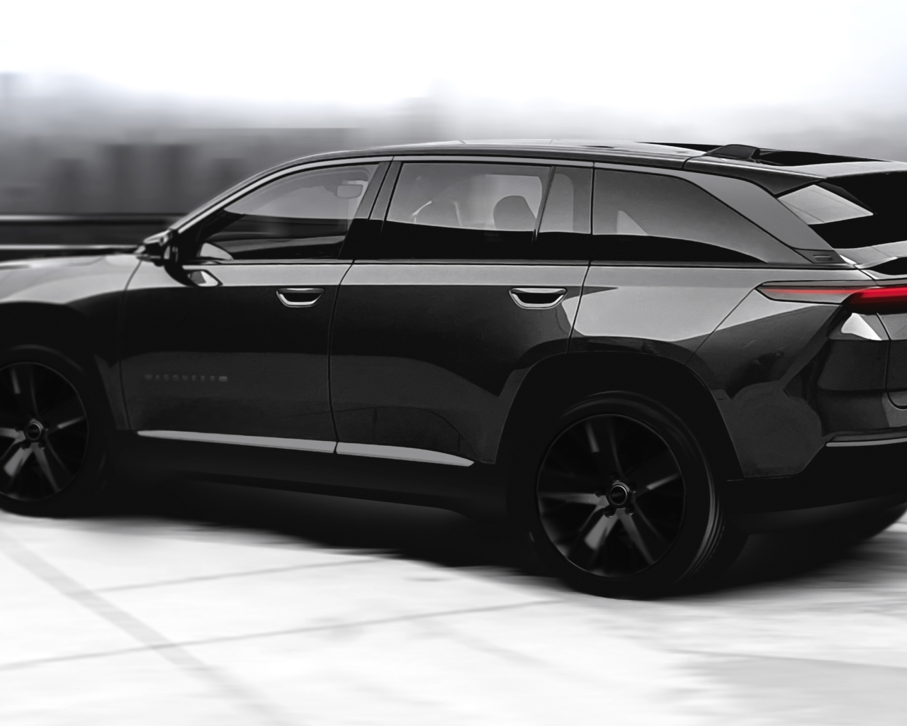 Черный автомобиль Jeep Wagoneer S 2025 года