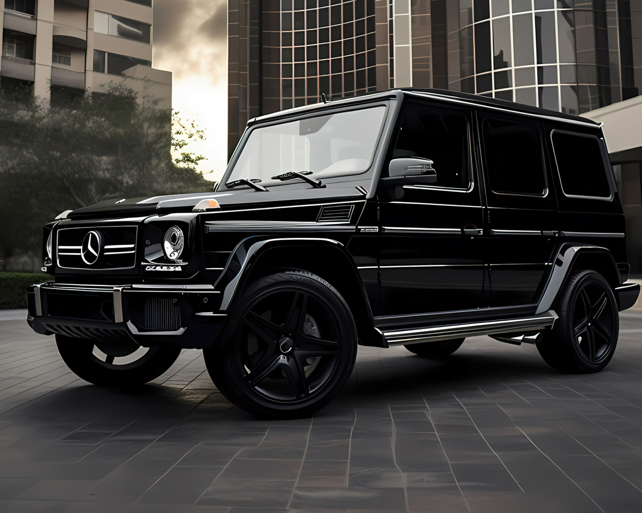 Черный автомобиль Mercedes G Wagon
